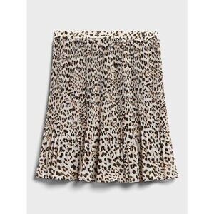 Banana Republic Pleated Cheetah Animal Print Skirt Women’s 4 Flounce Mini Skirt